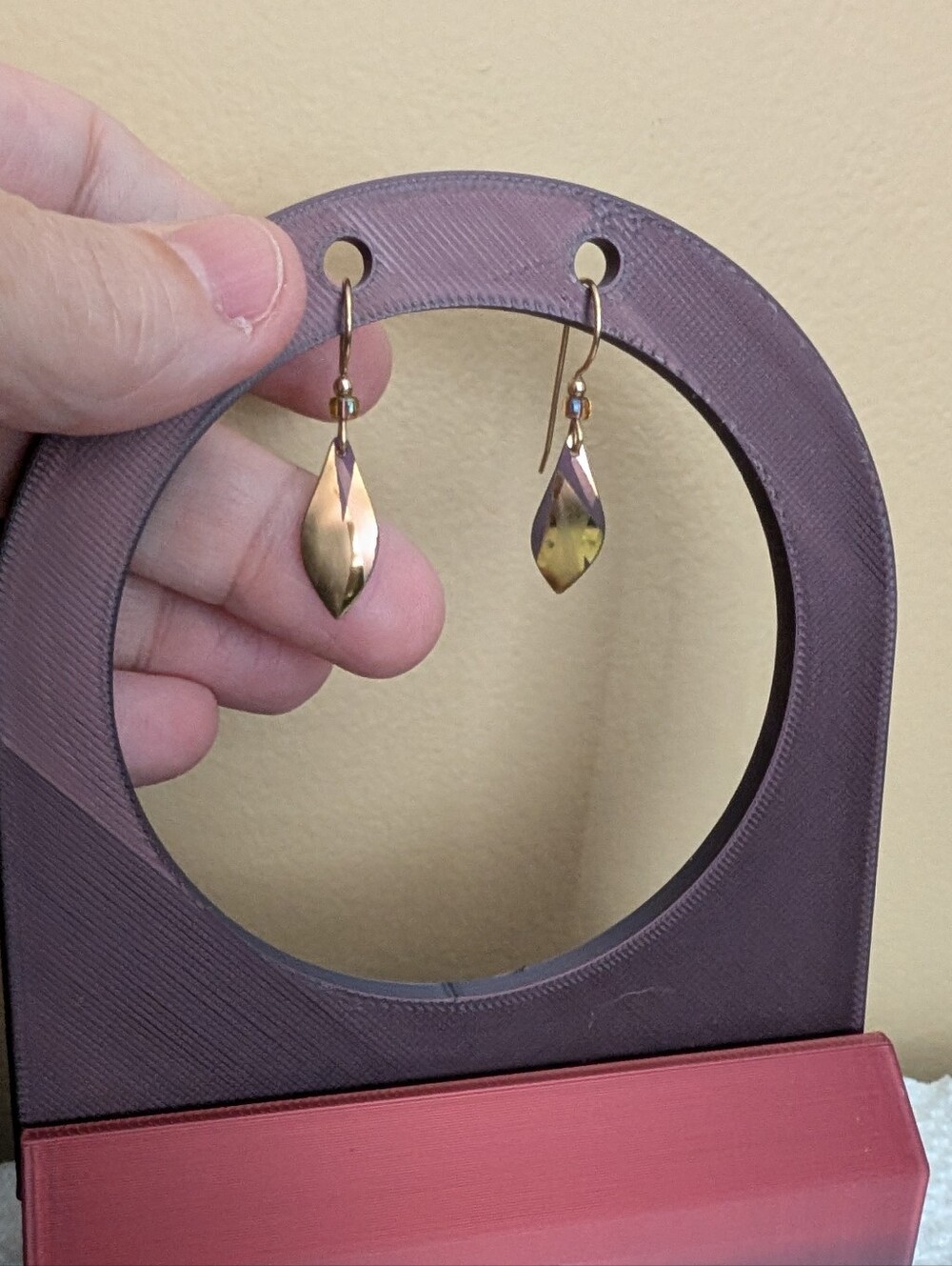 Vintage Holly Yashi Two-Tone Drop Leaf Earrings